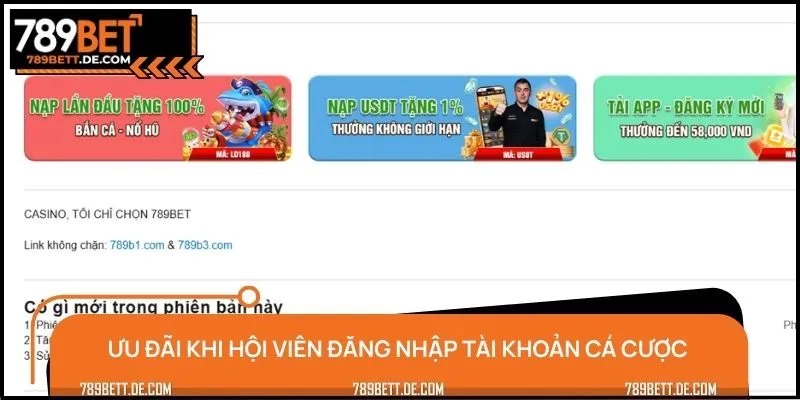 Quyền lợi đặc biệt dành cho game thủ khi đăng nhập